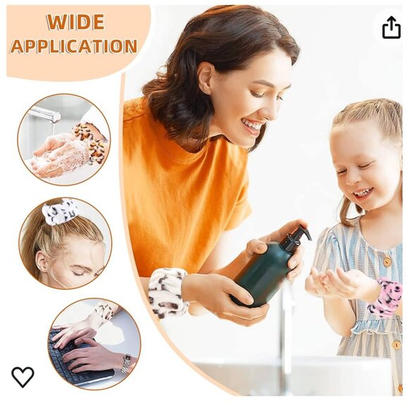 Face Washing Wrist Bands Fun Cheetah Print 8 PCS (4 pairs) (SKU: 28MI) - Picture 8 of 8